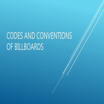 Codes and conventions of a billboard advertisement | PPTX