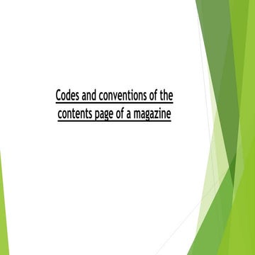 Codes and Conventions of a Magazine | PPTX