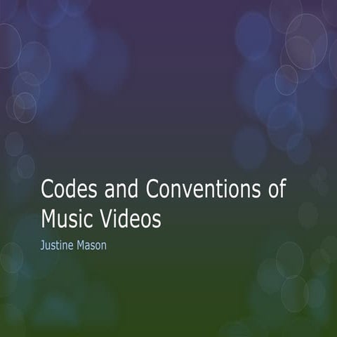Codes and conventions of music videos
