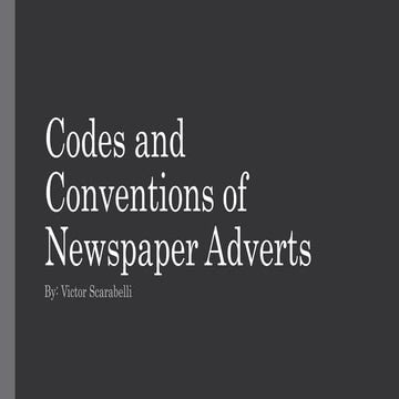 Codes and conventions of print adverts | PPTX