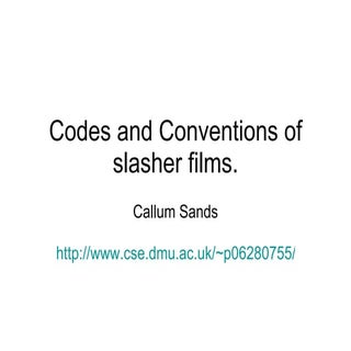 Codes and Conventions of slasher films