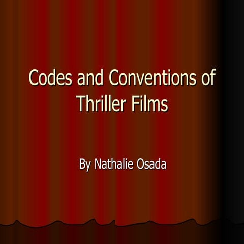 Codes and conventions of thriller films