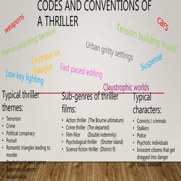 Codes and conventions of thrillers