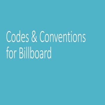 Codes & Conventions - Billboards