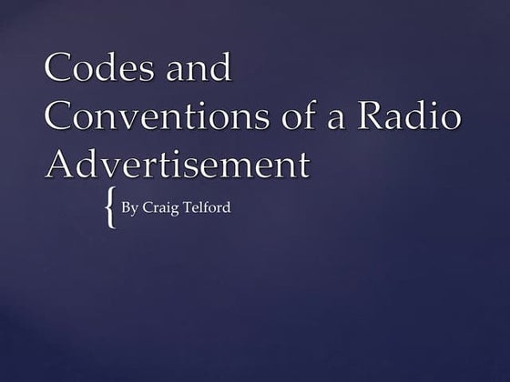 Codes & conventions of a popup | PPTX