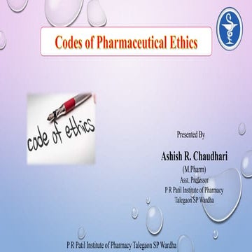 Codes of pharmaceutical ethics
