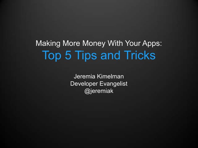 Codestrong 2012 keynote   how to build a top ten app