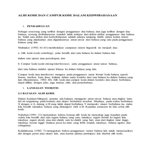 Code switching | DOCX
