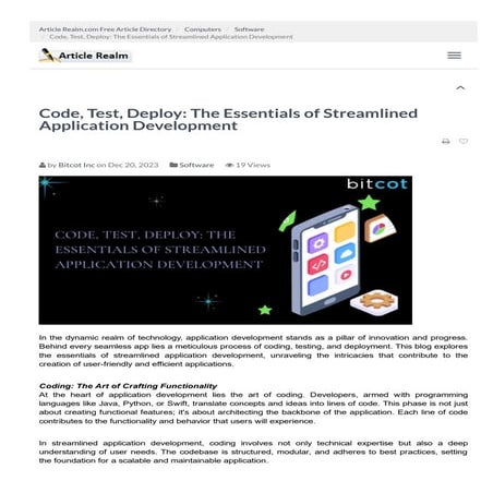 Code, Test, Deploy The Essentials of Streamlined Application Development