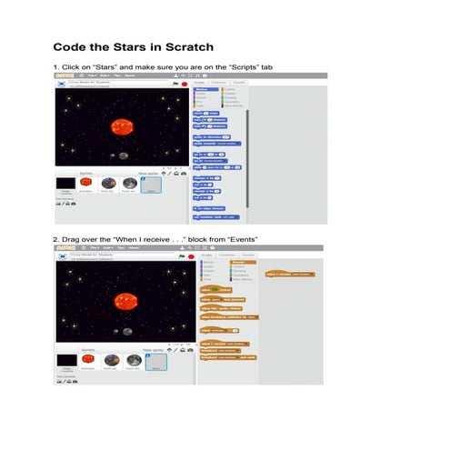 Code the stars in scratch