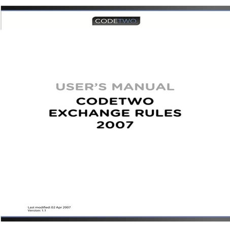 Codetwo Exchange Rules 2007 Users Manual - Exchange Disclaimer, Signature