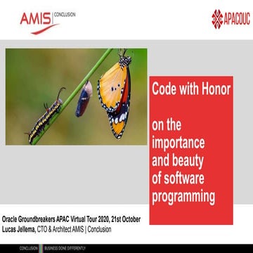 Code with Honor – on the importance and beauty of software programming (Oracl...