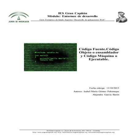 Codificación. Pdf Código Fuente, Objeto y Ejecutable.