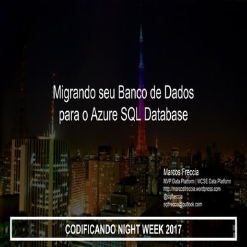 Codificando Night Week 2017 - Migrando seu banco de dados para a nuvem
