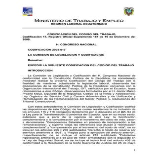 CODIGO DEL TRABAJO DE ECUADOR