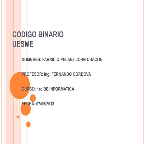 Codigo binario | PPTX