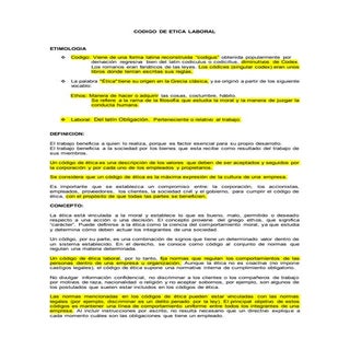 Codigo de etica laboral
