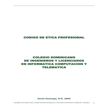 Código de ética profesional colegio en REP. DOM.