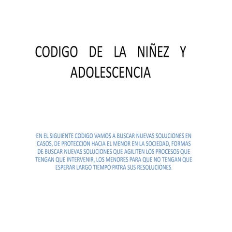 Codigo de la niñez y adolescencia