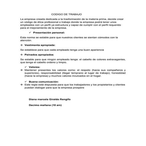 Codigo de trabajo