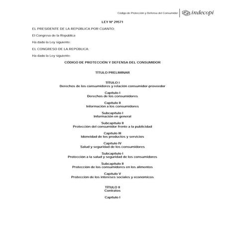 Codigo de proteccion y defensa del consumidor