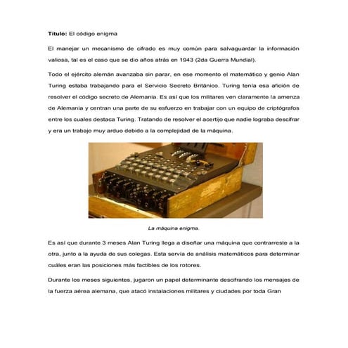 Código enigma | PDF