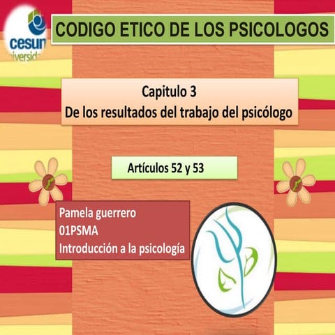 Codigo etico del psicologo | PPTX
