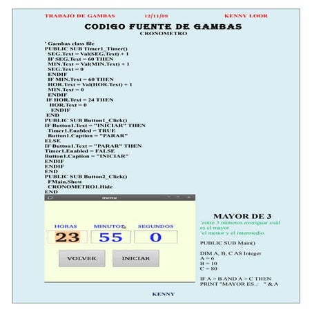 Codigo Fuente De Ejercicios De Gambas