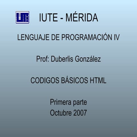 Codigos Básicos HTML - IUTE Mérida
