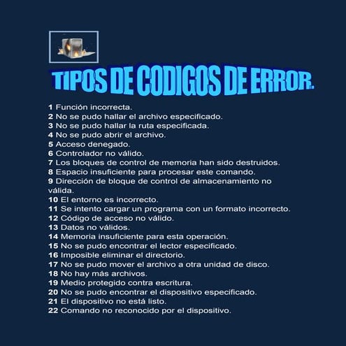 Codigos de error | DOCX