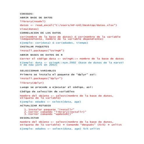 Codigos de r | DOCX