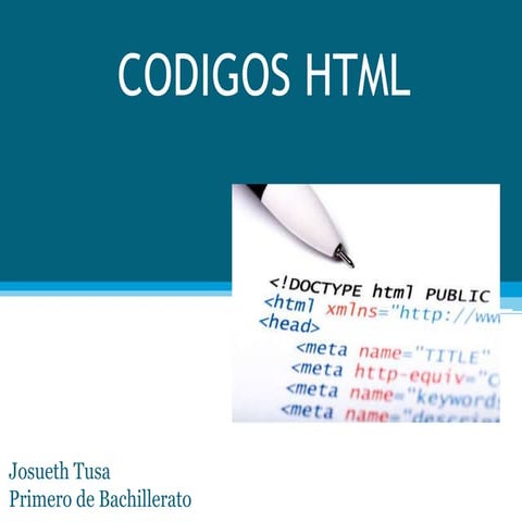 Codigos html y como crear una pagina Web