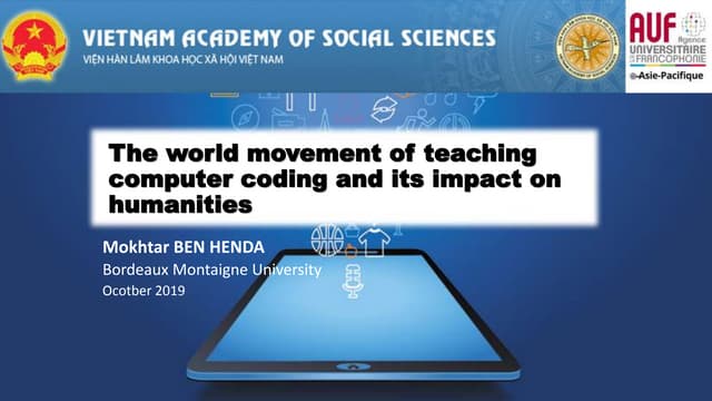 Teaching computer coding and its impact on Humanities