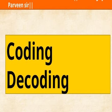 Comprehensive Coding and Decoding Practice Questions with Solutions | PPTX