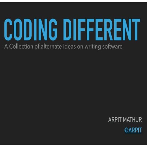 Coding Different | PPT