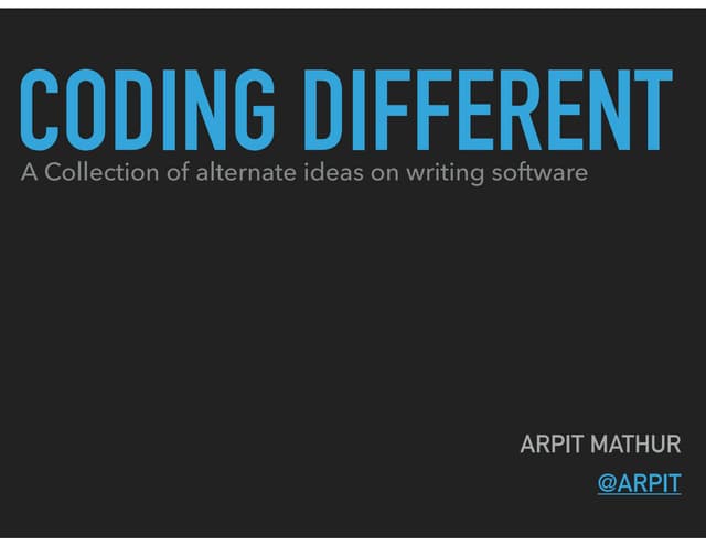 Coding Different | PPT
