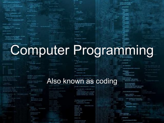 Computer Programming | PPT