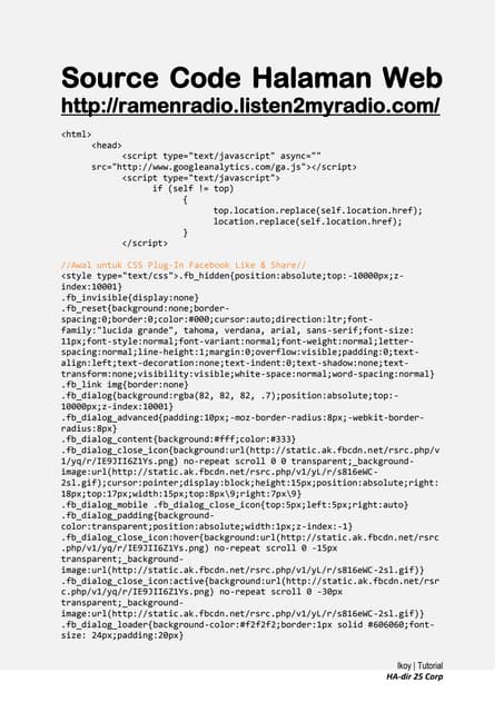 Source Code Halaman Web Radio Strem...