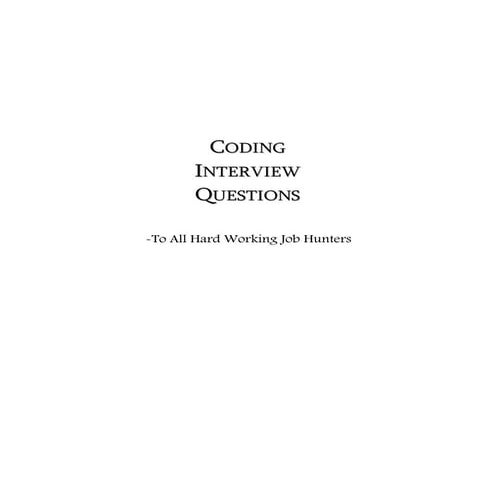 Coding interview questions | PDF