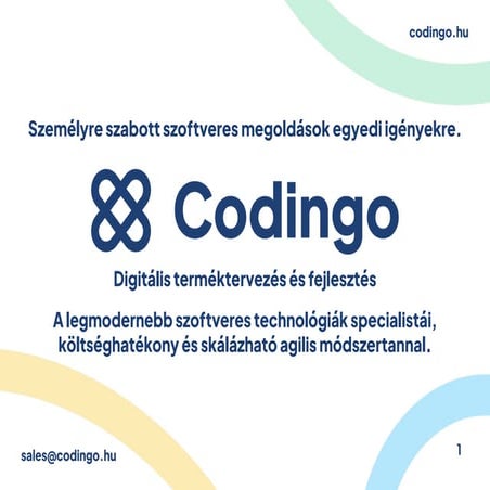 Codingo Kft. - Bemutatkozó - Mobil alkalmazás, web, egyedi szoftverfejlesztés agilis módszertannal