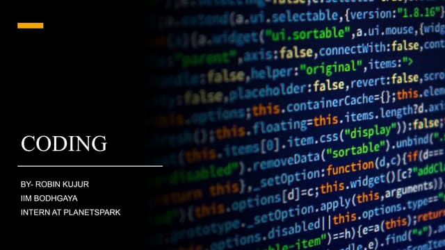 Coding presentation | PPT