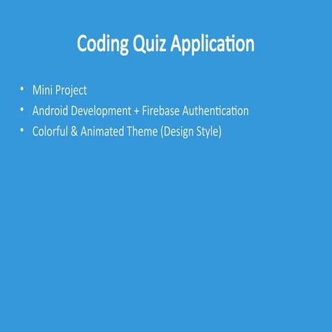 Interactive Coding Quiz App with Firebase Authentication for Android | PPTX