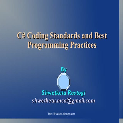 Coding standard | PPT