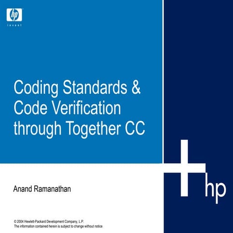 Coding standards & code verification through together cc | PPT