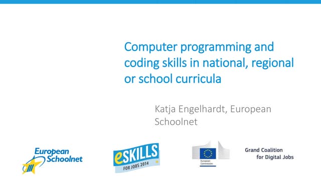 Computer programming and coding skills in national, regional or school curric...