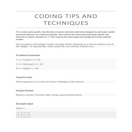 Coding tips and techniques | PDF