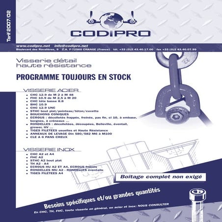 Codipro catalogue visserie | PDF