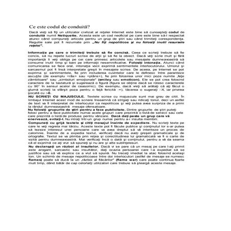 Codul de conduita pe net