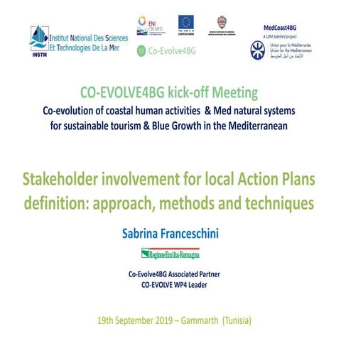 Stakeholder involvement for local Action Plans definition: approach, methods and techniques