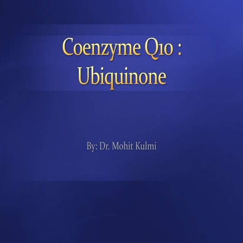 Coenzyme Q10 - Ubiquinone